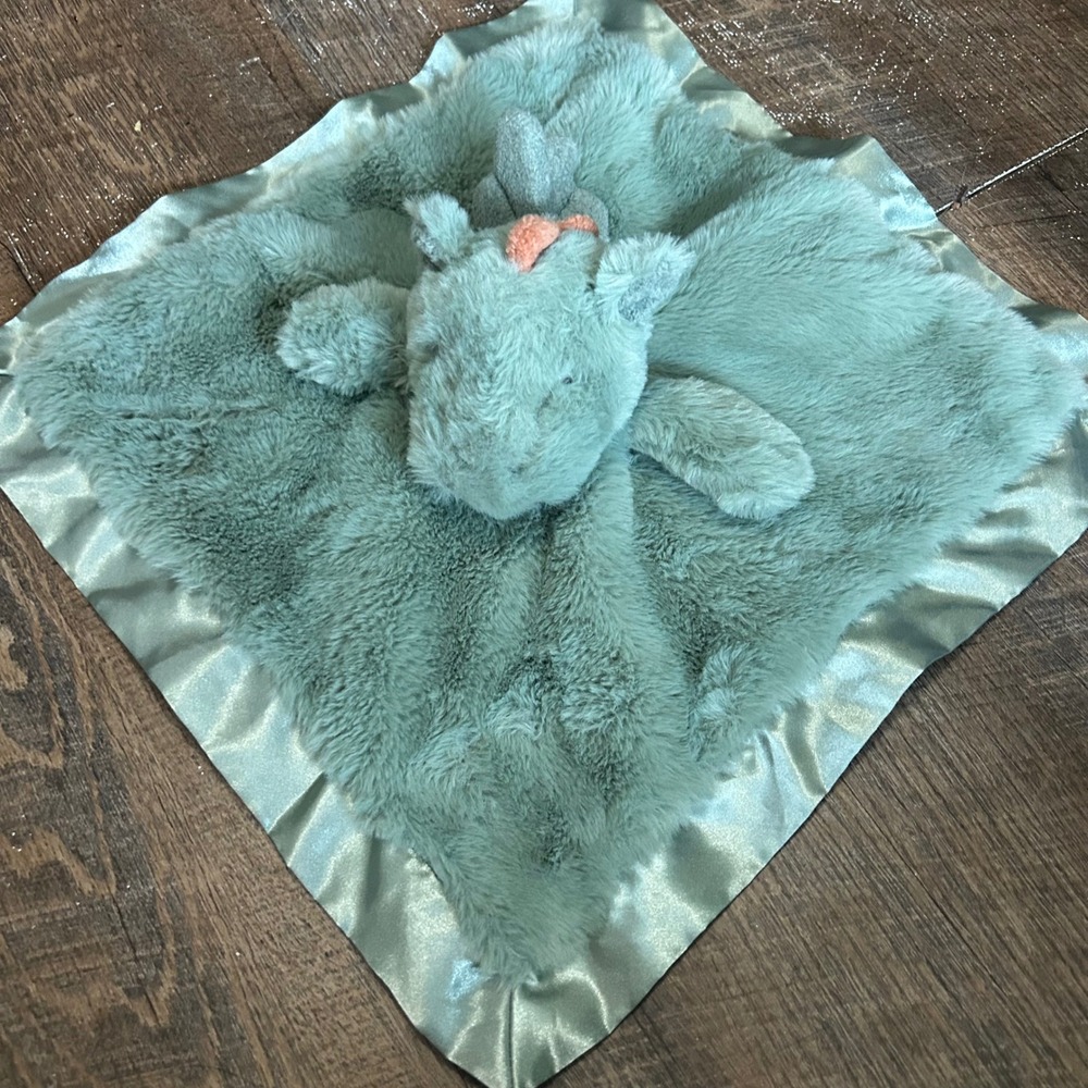 Cloud Island Dragon Lovey Security Blanket Plush Satin Mint Green 14 inch Target
